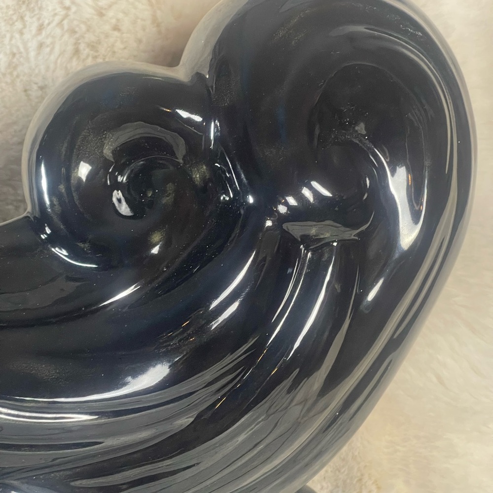 Ceramic Gloss Black Sculpture‎ Statue Women's Fashion Hair Style Beauty Mermaid - Picture 12 of 16